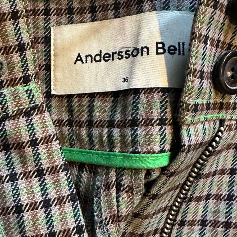 Andersson Bell Celina side pleat plaid green pants NWOT - Picture 8 of 16